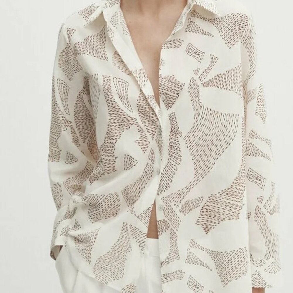 Massimo Dutti Button-down blouse - beige